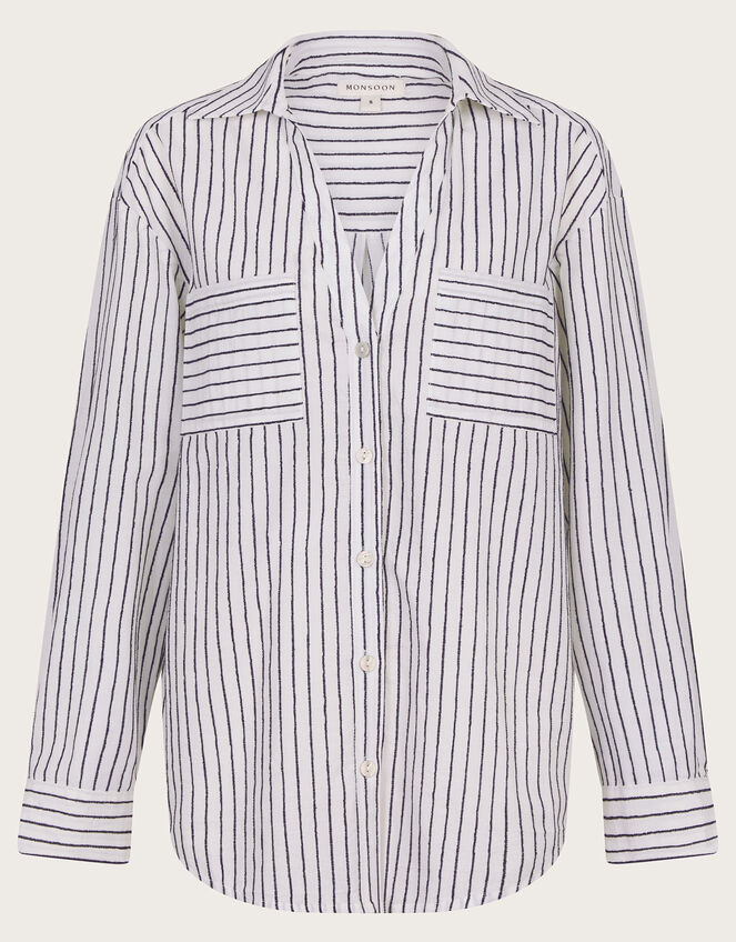 Gilly Stripe Shirt, Ivory (IVORY), large