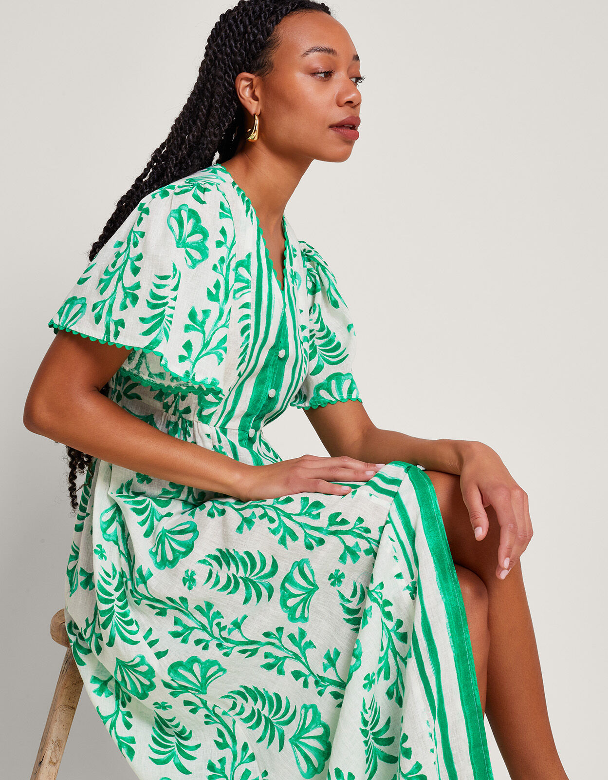 Monsoon linen dress top