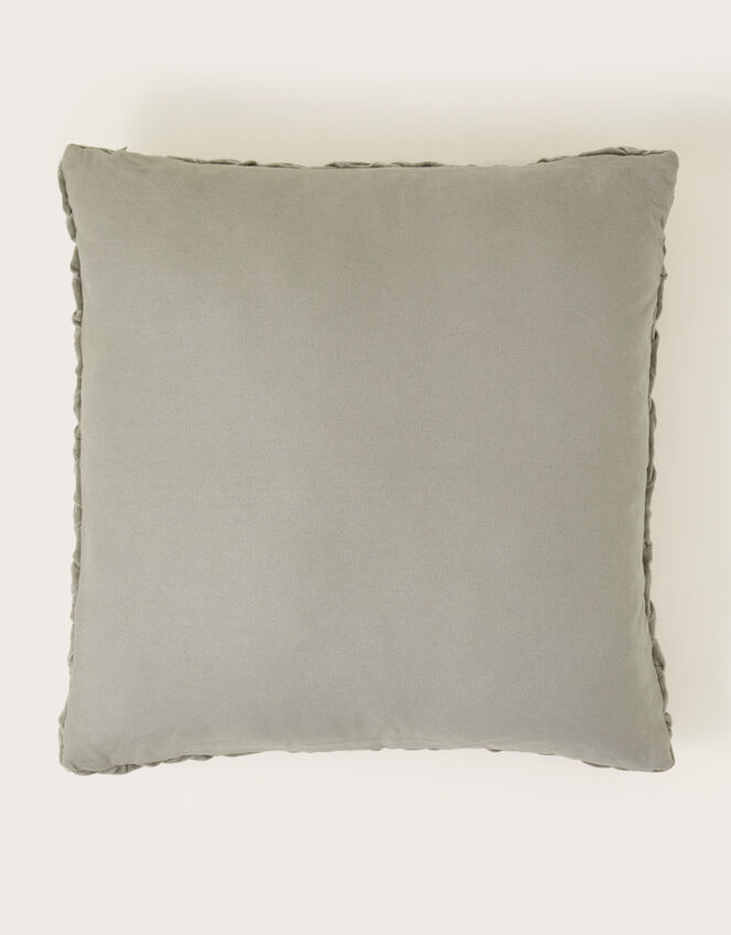 Quilted Velvet Cushion, Grey (GREY), large