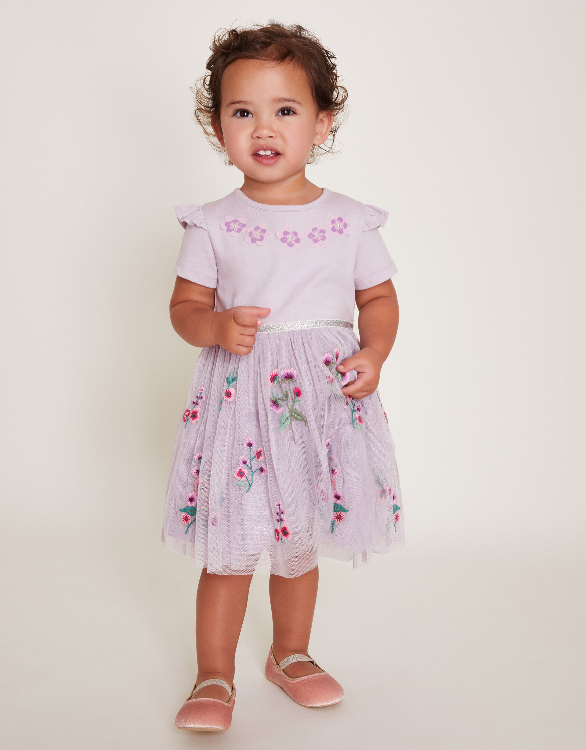 Baby Floral Disco Dress Purple
