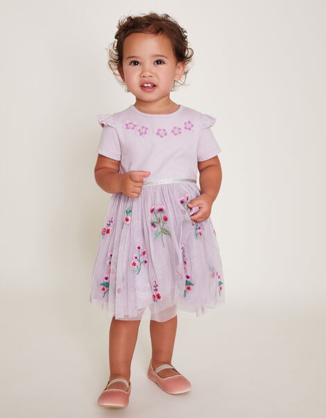 Baby Floral Disco Dress, Purple (LILAC), large