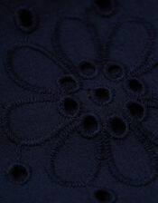 Frugi Serena Schiffli Dress, Blue (NAVY), large