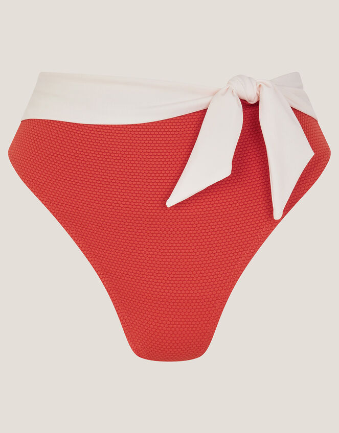 Sabrina Two Tone High Waist Bikini Bottoms, Orange (RUST), large