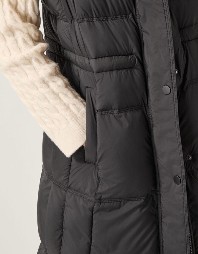 Nelly Long Padded Gilet, Black (BLACK), large