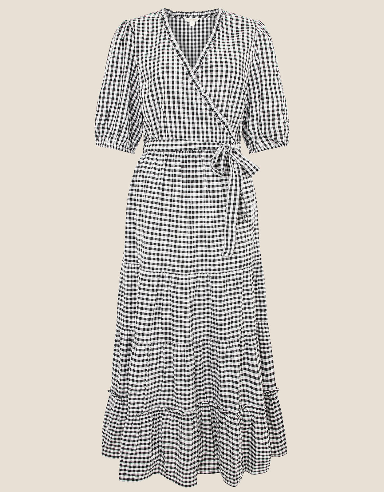 Gingham Wrap Dress Black | Casual ☀ Day ...