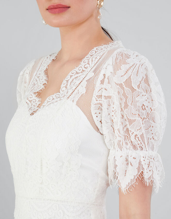 Elizabeth Chantilly Lace Bridal Maxi Dress Ivory