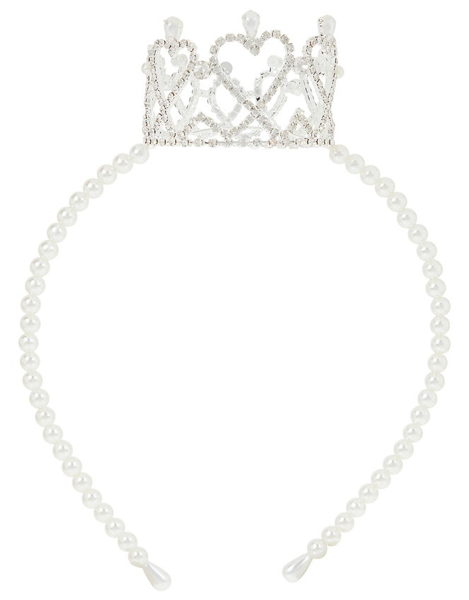 Harriet Pearl and Diamante Crown Headband, , large