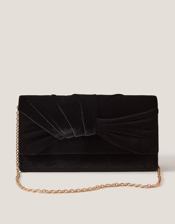 Mia Pleat Velvet Clutch Bag, , large