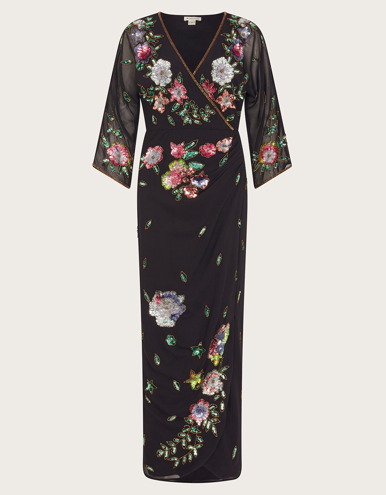 parklan embroidered wrap dress Zuri Wrap Dress Peony - Boho Puff Sleeve Gauze Cotton