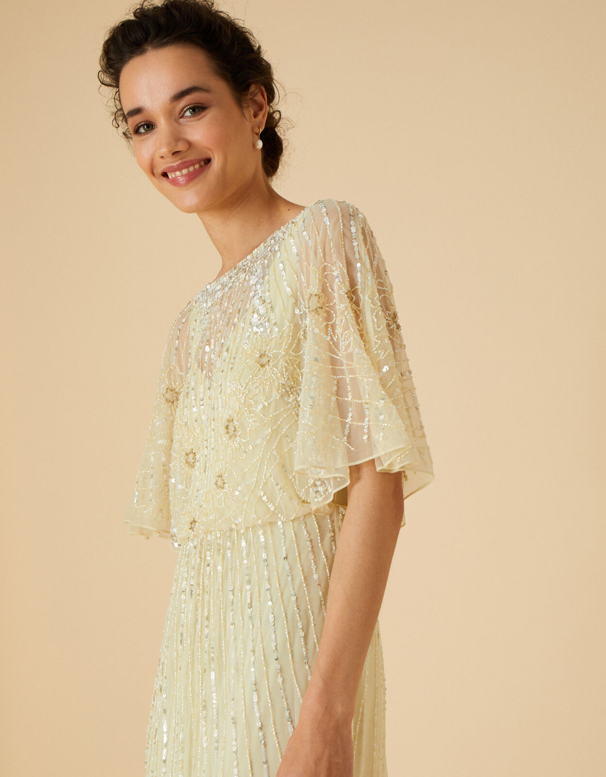 Yellow on sale embellished dress