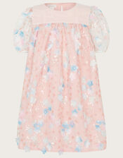 Disco Flower Trapeze Dress, Pink (PALE PINK), large