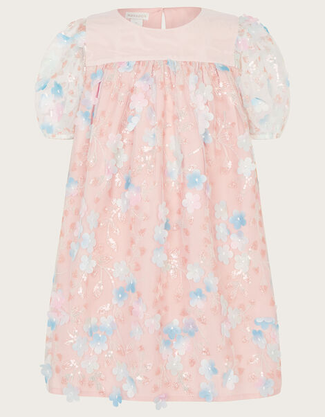 Disco Flower Trapeze Dress, Pink (PALE PINK), large