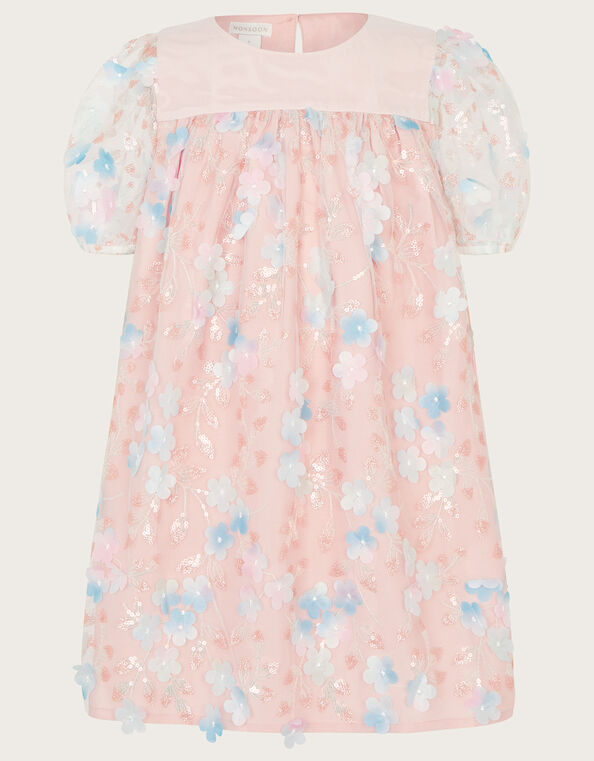 Disco Flower Trapeze Dress, Pink (PALE PINK), large