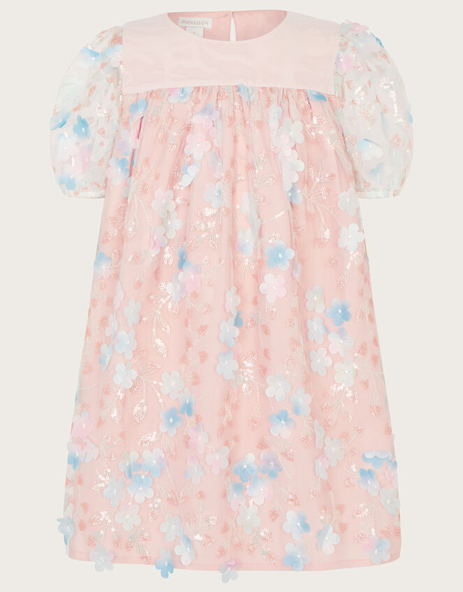 Disco Flower Trapeze Dress, Pink (PALE PINK), large