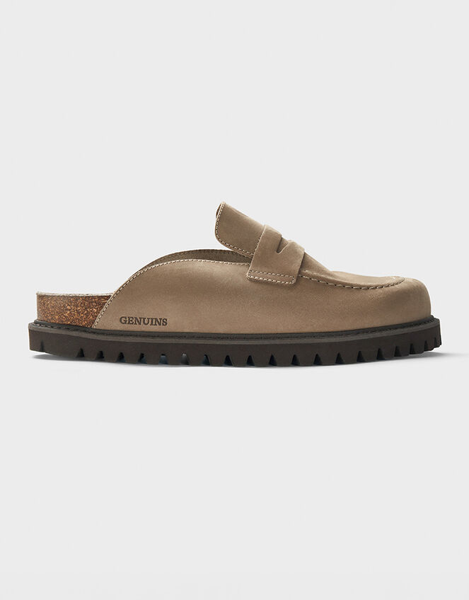Genuins Nubuck Moccasin Clogs, Brown (TAUPE), large