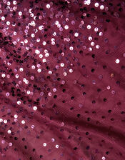 Sequin Scuba Prom Maxi Dress, Red (BURGUNDY), large