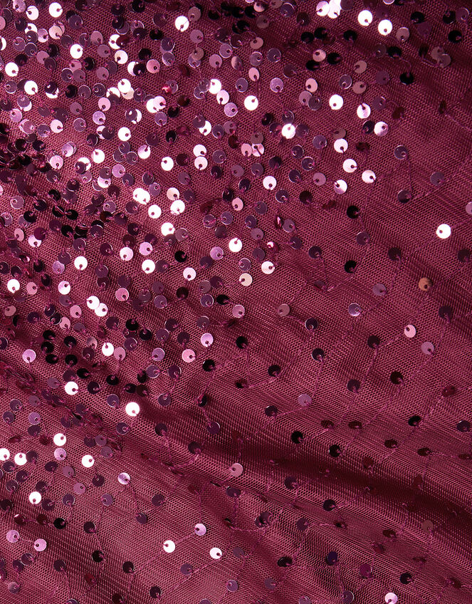 Sequin Scuba Prom Maxi Dress, Red (BURGUNDY), large