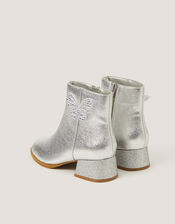 Metallic Butterfly Boots, Silver (SILVER), large