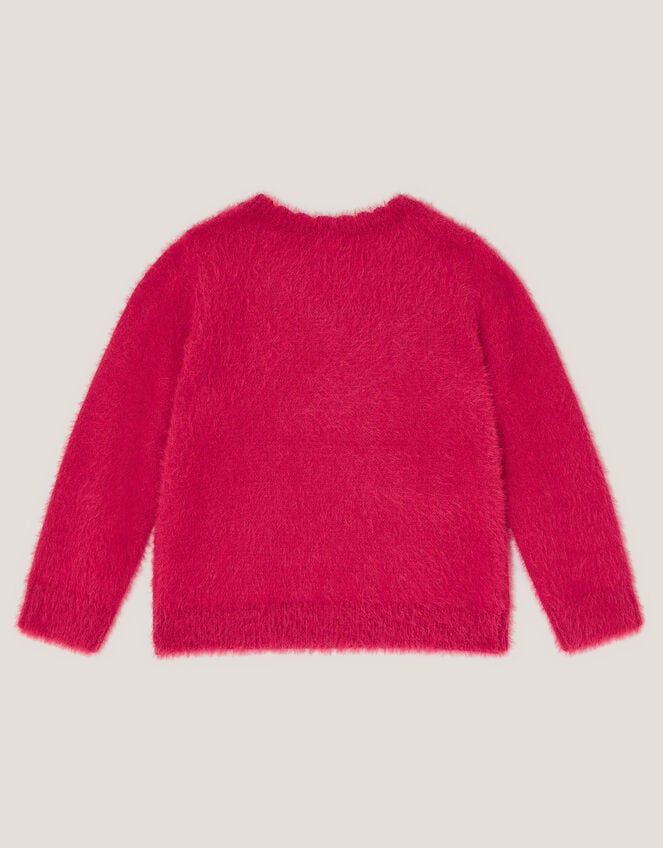 Embellished Tree Fuzzy Christmas Jumper, Red (RED), large