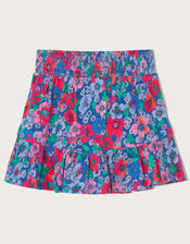 Floral Print Skort, Blue (BLUE), large