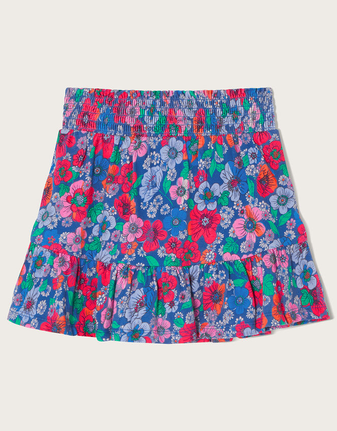 Floral Print Skort, Blue (BLUE), large