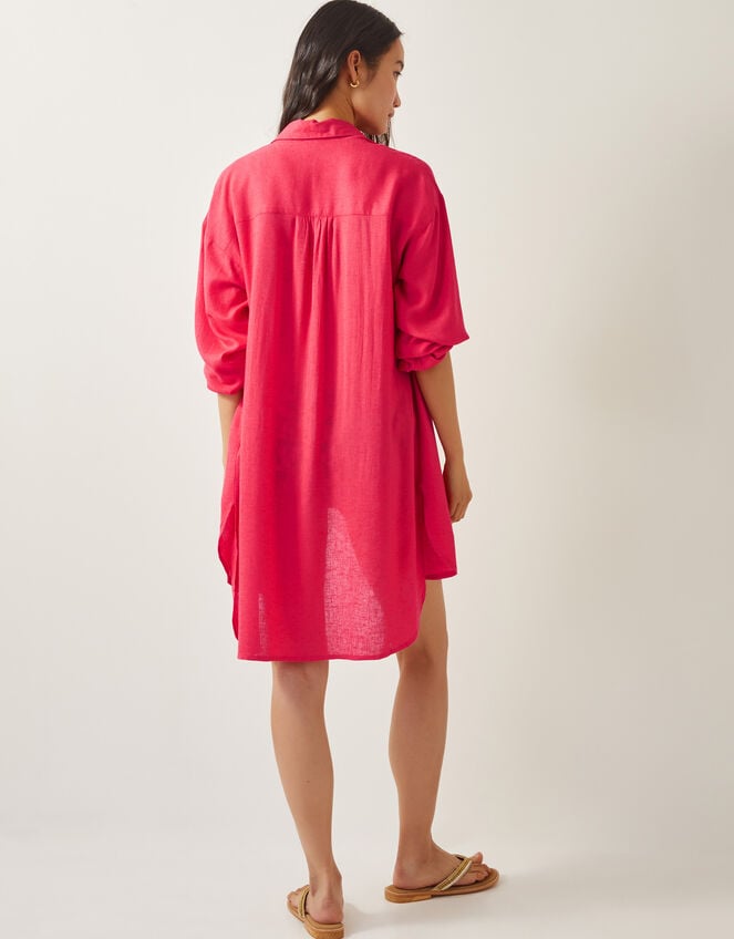 Esme Beach Shirt Dress, Orange (CORAL), large