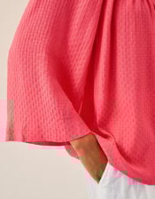 Chloe Relaxed Crinkle Blouse, Orange (CORAL), large
