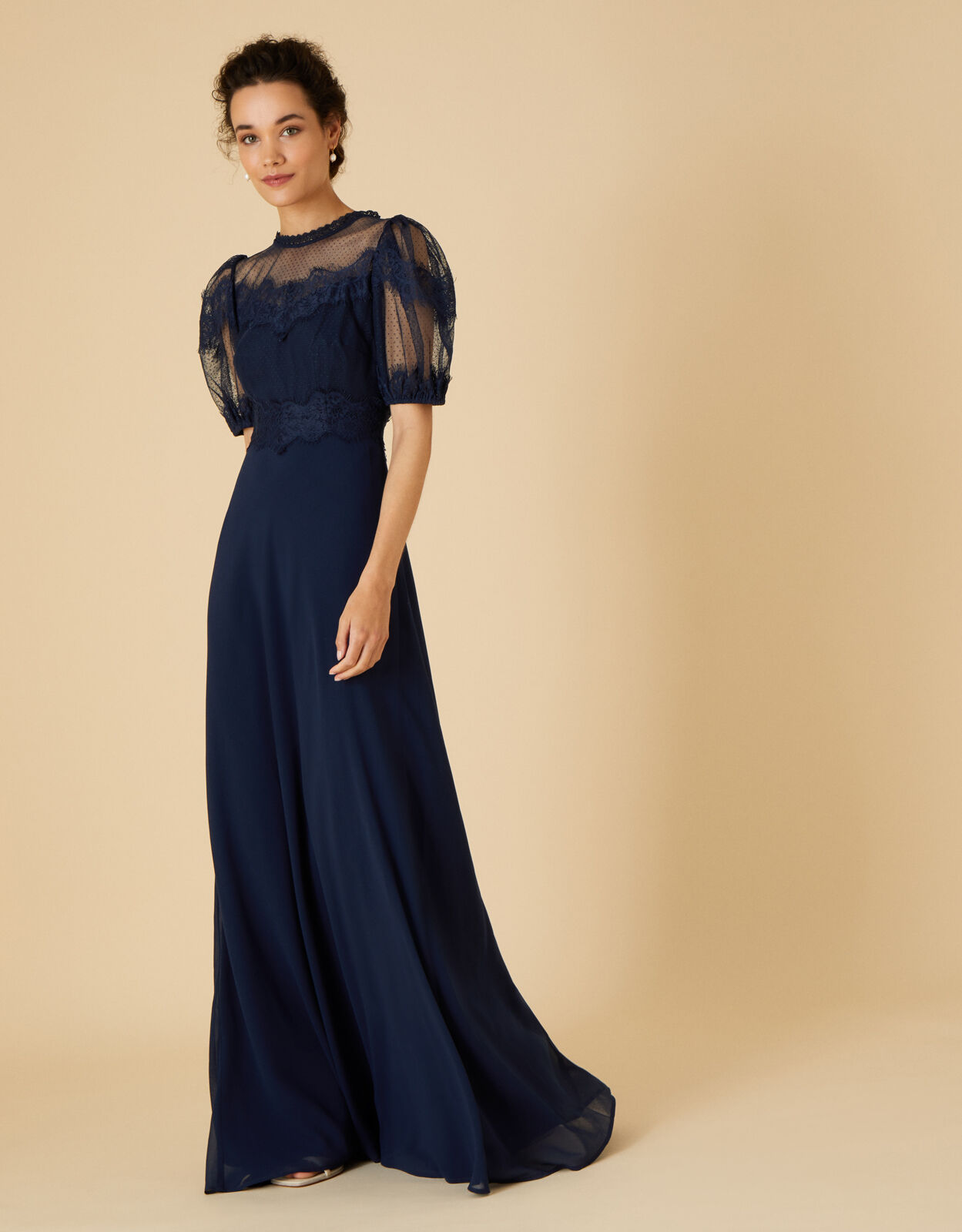 Debbie Chantilly Lace Dress Blue