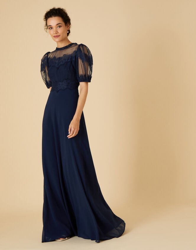 Debbie Chantilly Lace Dress, Blue (NAVY), large
