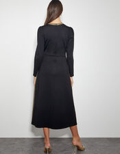 Pora Ponte Jersey Midi Dress, Black (BLACK), large