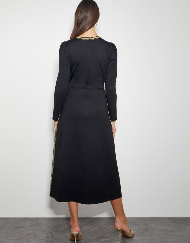 Pora Ponte Jersey Midi Dress, Black (BLACK), large