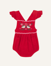 Newborn Robin Knit Romper Set, Red (RED), large