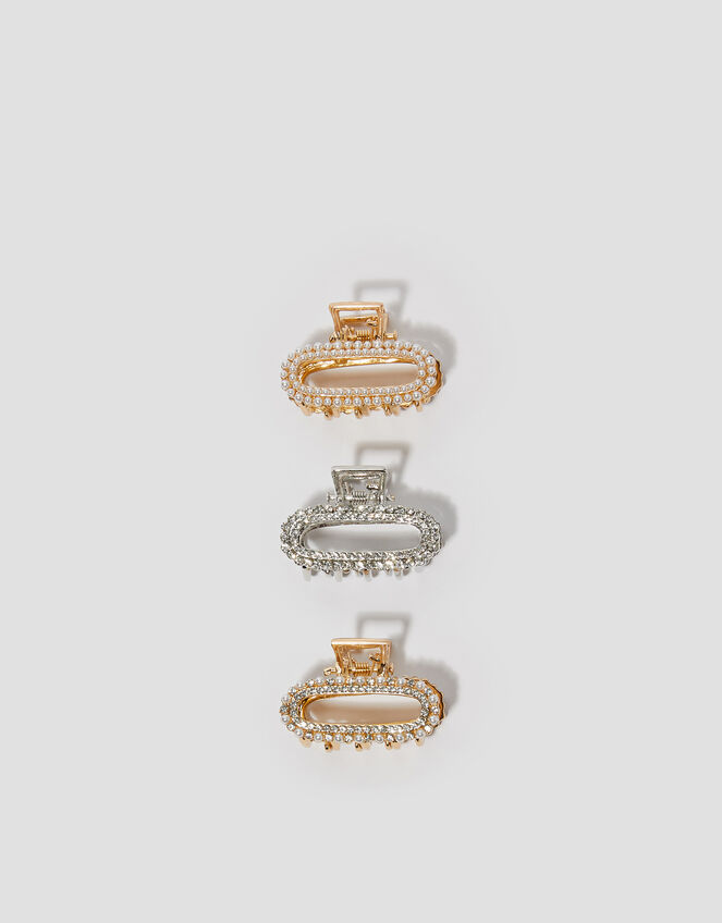 3-Pack Embellished Metal Claw Clips, , large