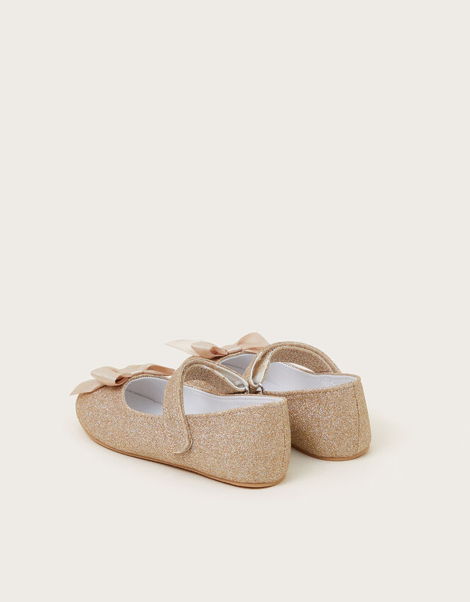 Baby Glitter Bow Walkers, Gold (GOLD), large