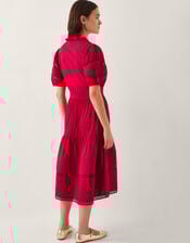 Wendy Tiered Midi Dress, Red (RED), large