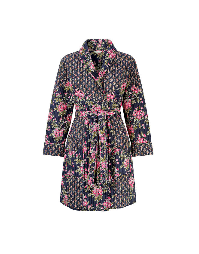 East Charlotte Quilted Floral Print Jacket, Blue (BLUE), large