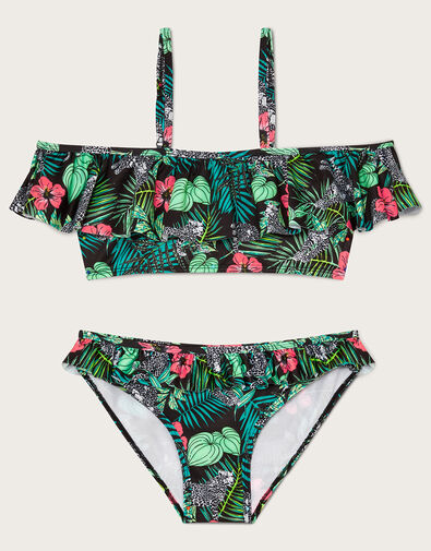 Palm Print Frill Bikini Set Multi, Multi (MULTI), large