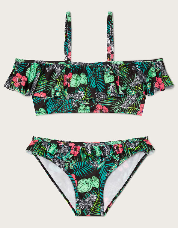 Palm Print Frill Bikini Set, Multi (MULTI), large