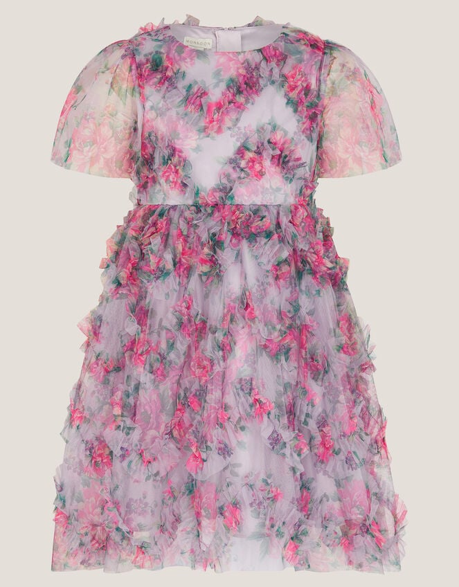 Roma Peony Ruffle Party Dress, Purple (LILAC), large