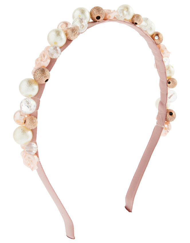 Mixed Pearl Flower Headband, , large