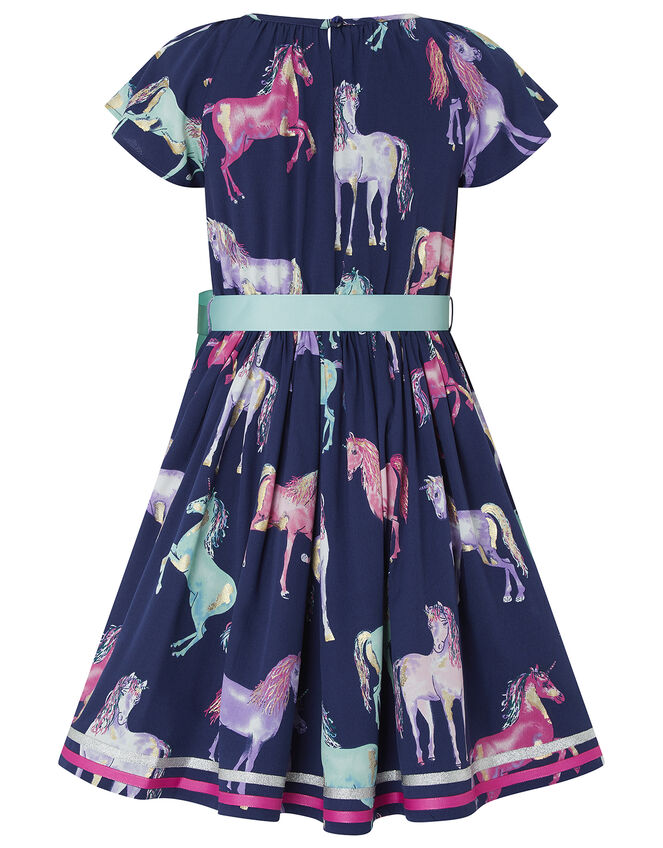 Effe Unicorn Dress in Recycled Polyester, Blue (NAVY), large
