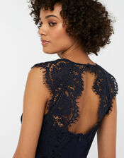 Morgane Lace Short Bridesmaid Dress, Blue (NAVY), large