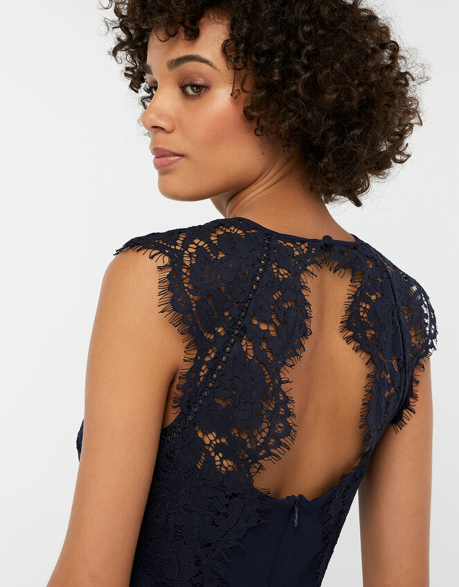 Morgane Lace Short Bridesmaid Dress, Blue (NAVY), large