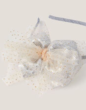 Sequin Tulle Bow Headband, , large