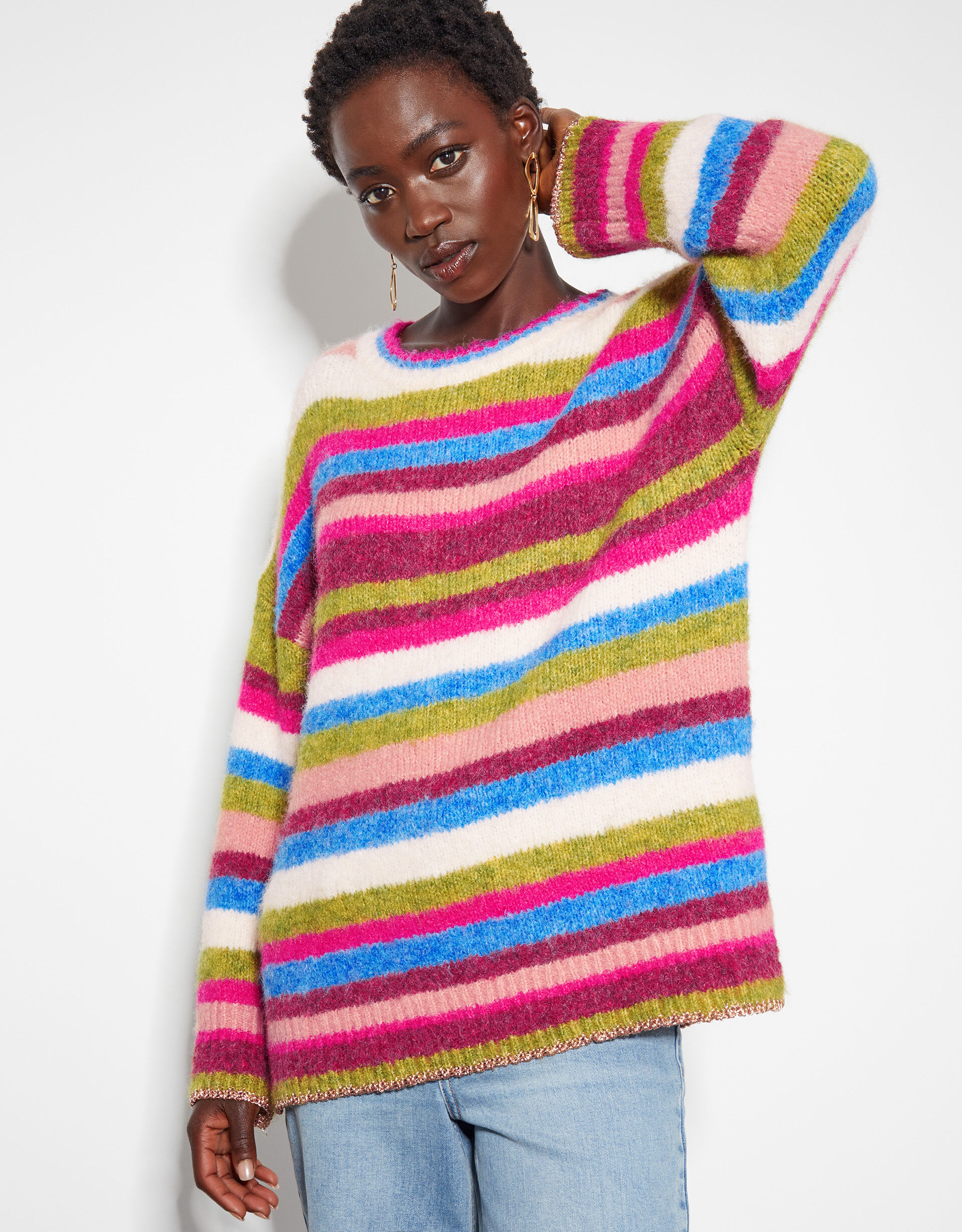 Colourful striped sweater new arrivals