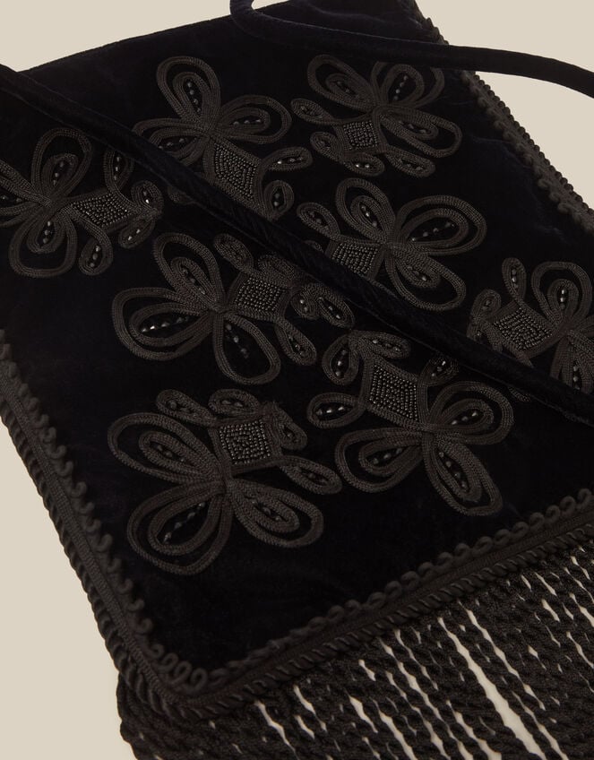 Dori Embroidered Fringe Crossbody Bag, , large