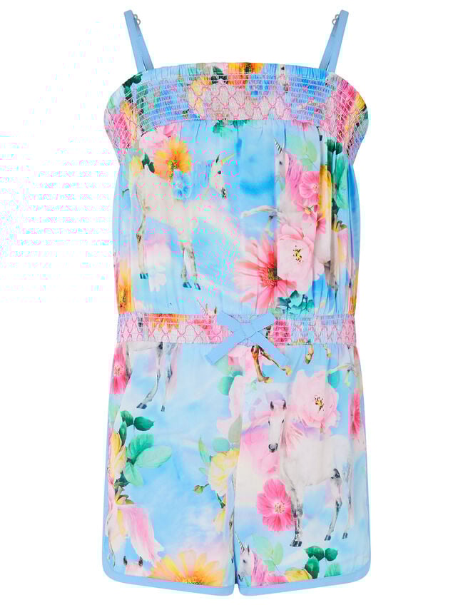 Unicorn Rainbow Playsuit, Blue (BLUE), large