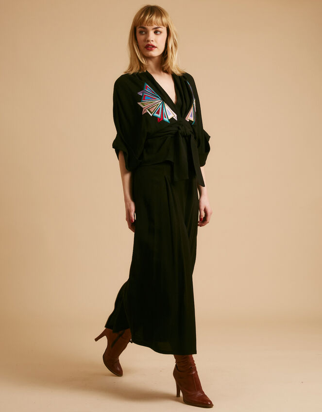 Tallulah and Hope Gloria Embroidered Blouse, Black (BLACK), large