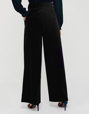 Victoria Velvet Wide Leg Trouser, Black (BLACK), large