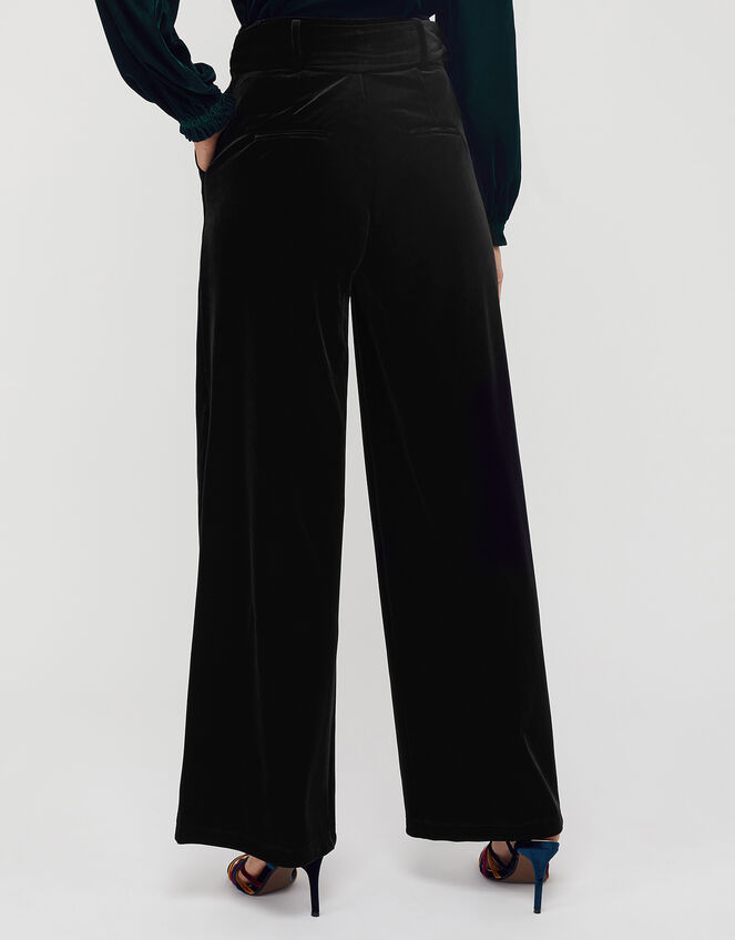 Victoria Velvet Wide Leg Trouser, Black (BLACK), large